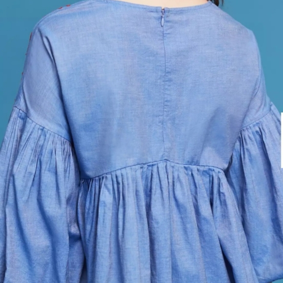 XL Anthropologie Lianna Embroidered Blouse Hemant & Nandita  CALL OUT SEE BELOW - Picture 3 of 7